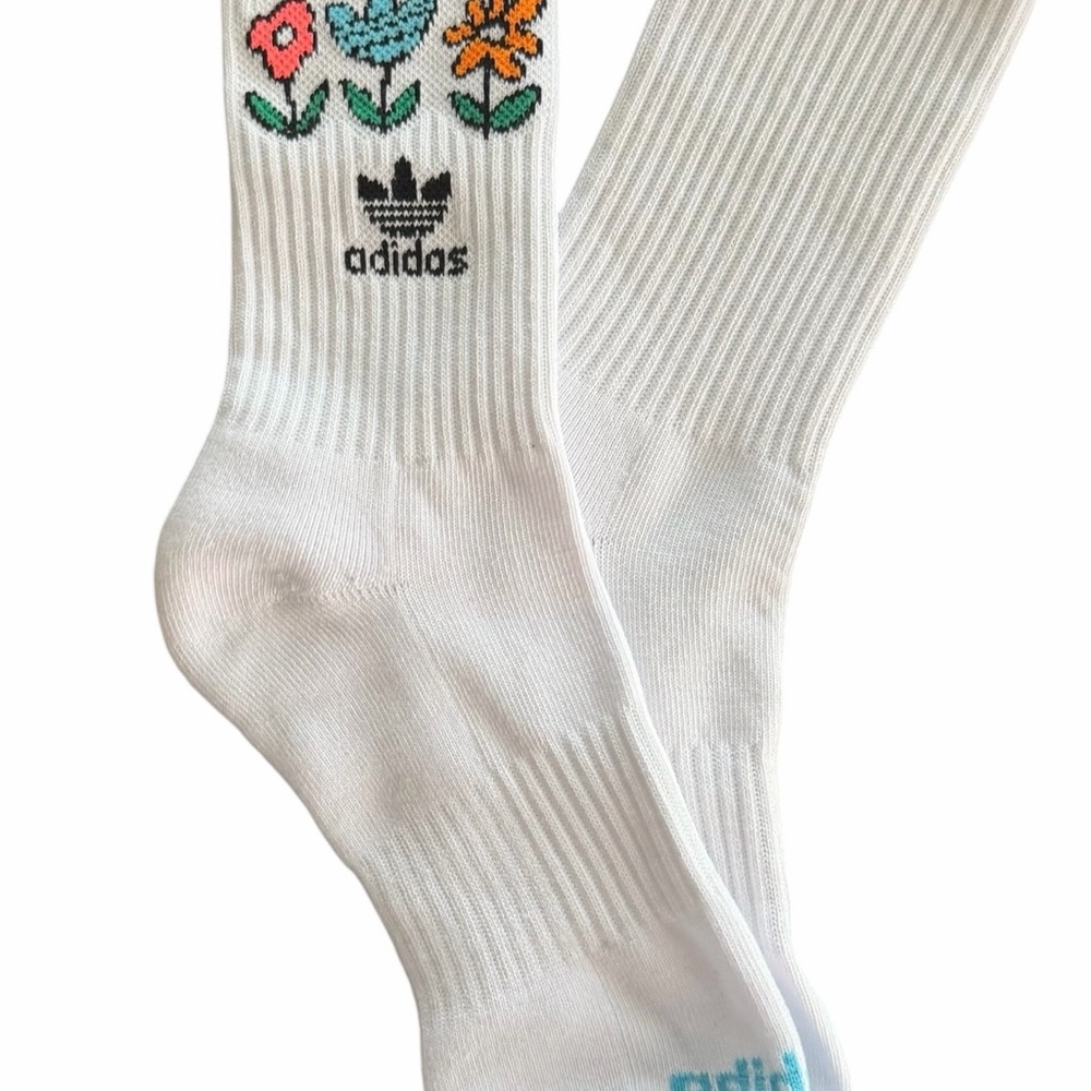 Adidas Originals Floral Crew Socks 3 Pack Women’s M Yellow Black White - NEW - Picture 11 of 12